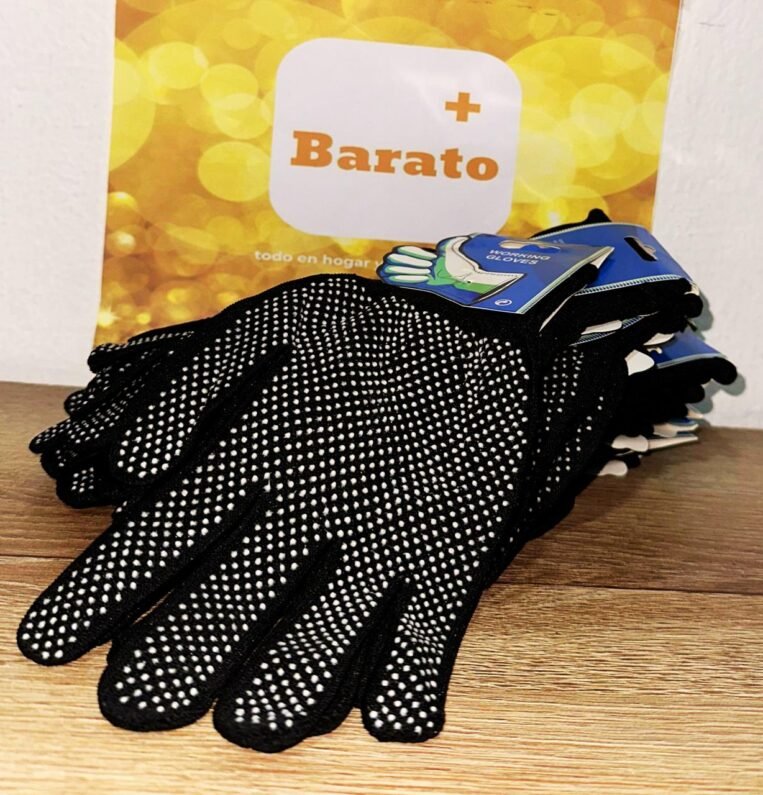 PAR GUANTES NITRILO PARA CONSTRUCCION NEGRO PUNTOS