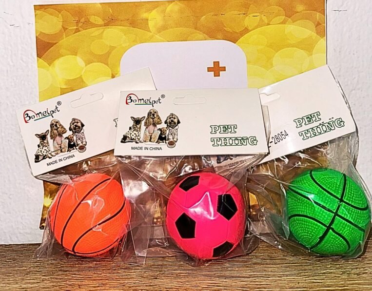 PELOTA PLASTICA TIPO FUTBOL BASQUETBALL PARA MASCOTA